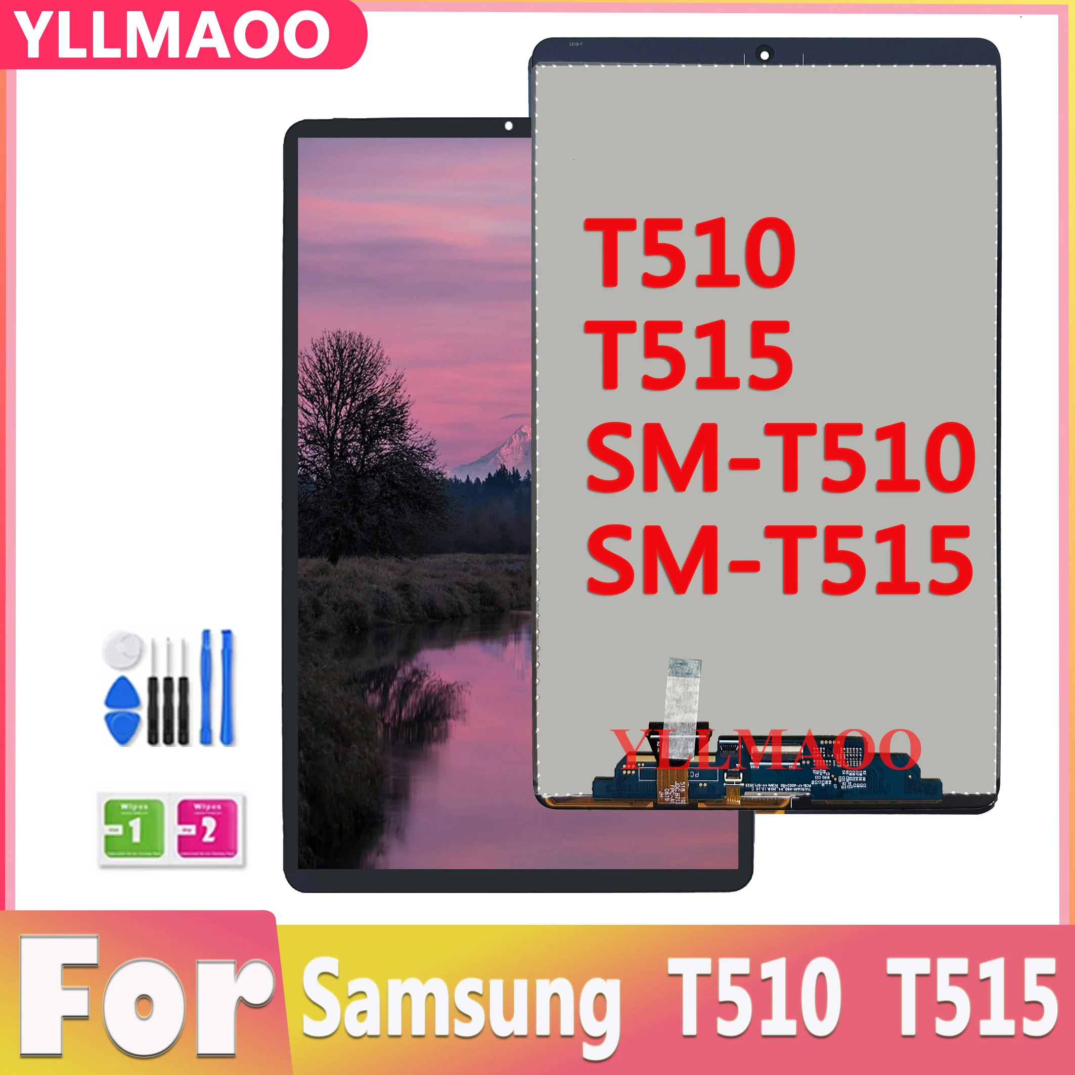 100% Testiran Za SAMSUNG Galaxy Tab, A 10.1 2019 T510 T515 T517 SM-T510 Popravak Skupštine Touch-Digitizer sa LCD zaslonom